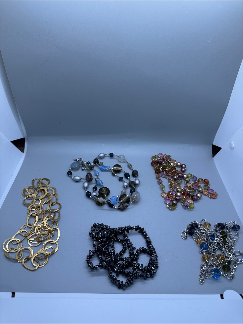 Mixed Women’s Fashion Necklace Set in Gold, Black, Multicolor